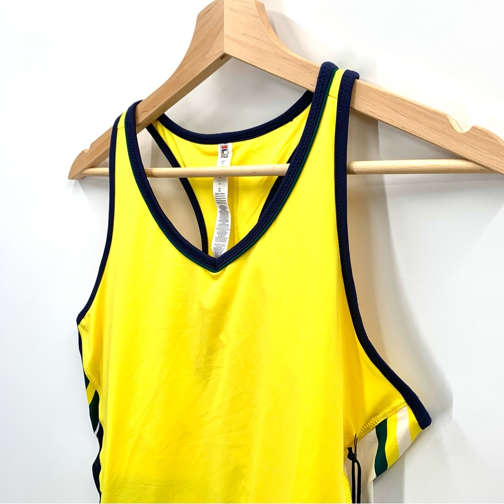 Fila UPF 50+ Yellow Racerback Tennis Dress w/ Matching Undershorts Size Medium - Picture 3 of 13